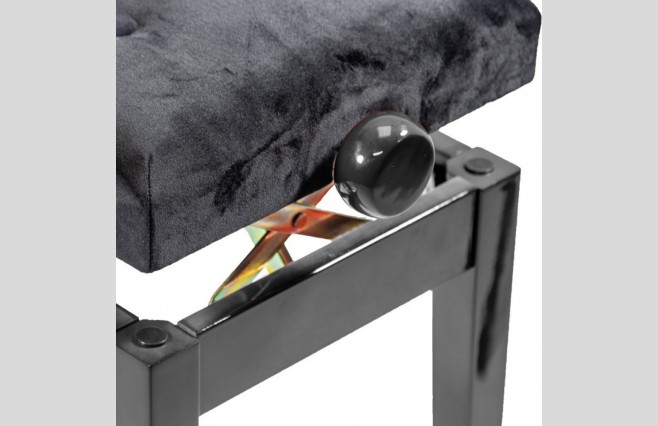 Koda FS208PE "Legato Duet" Polished Ebony Adjustable Height Duet Piano Stool - Image 2